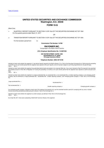 Thumbnail Rayonier 10-Q Quarterly Report FY2017 