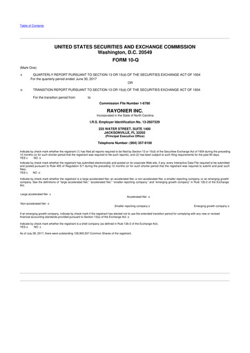 Thumbnail Rayonier 10-Q Quarterly Report FY2017 