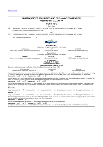 Thumbnail Rayonier 10-Q Quarterly Report FY 