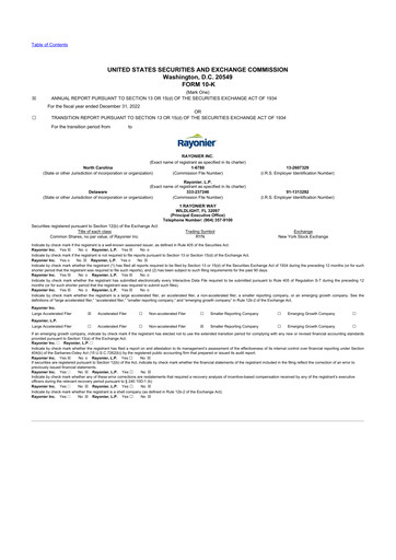 Thumbnail Rayonier 10-K Annual Report 