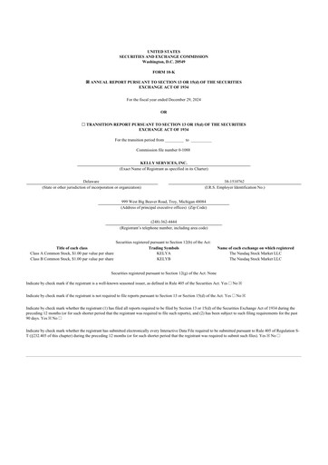 Vorschaubild Kelly Services
 10-K Jahresbericht 2024