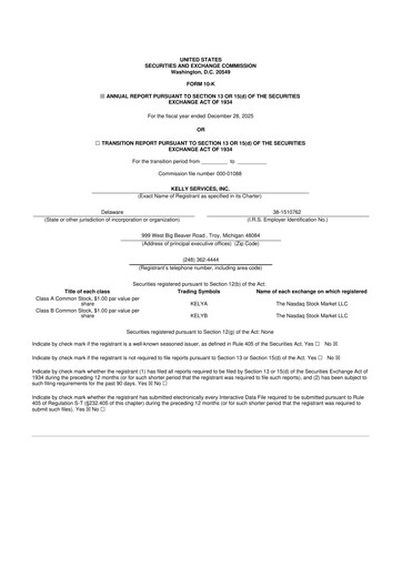 Thumbnail Kelly Services
 10-K Annual Report 2025