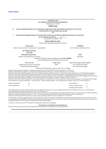 Thumbnail Kennametal 10-K Annual Report 2020