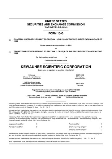 Thumbnail Kewaunee Scientific Corporation 10-Q Quarterly Report FY2027 