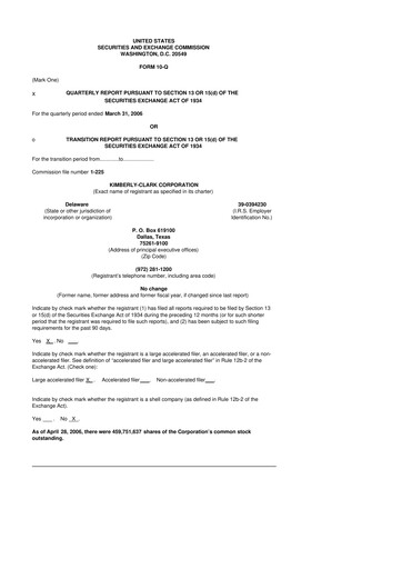 Thumbnail Kimberly-Clark 10-Q Quarterly Report FY 