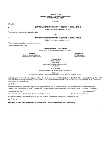 Thumbnail Kimberly-Clark 10-Q Quarterly Report FY 