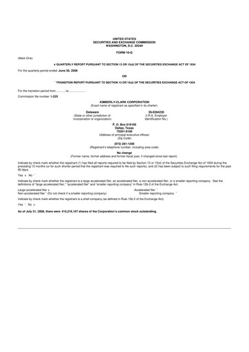 Thumbnail Kimberly-Clark 10-Q Quarterly Report FY 