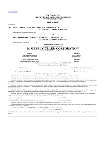 Thumbnail Kimberly-Clark 10-K Annual Report 2011