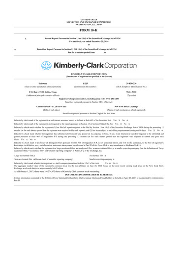 Thumbnail Kimberly-Clark 10-K Annual Report 2016