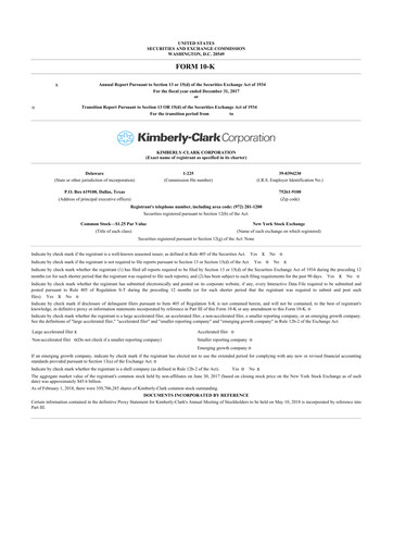 Thumbnail Kimberly-Clark 10-K Annual Report 2017