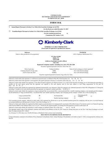 Thumbnail Kimberly-Clark 10-K Annual Report 2021