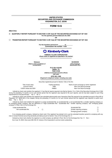 Thumbnail Kimberly-Clark 10-Q Quarterly Report FY2023 