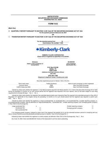 Thumbnail Kimberly-Clark 10-Q Quarterly Report FY2024 