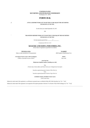 Thumbnail Kulicke and Soffa Industries 10-K Annual Report 2013