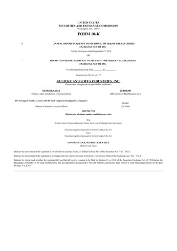 Thumbnail Kulicke and Soffa Industries 10-K Annual Report 2014