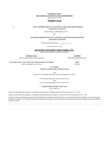 Thumbnail Kulicke and Soffa Industries 10-K Annual Report 2015