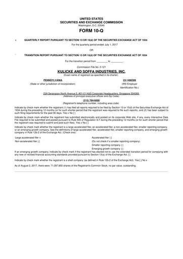 Vorschaubild Kulicke and Soffa Industries 10-Q Quartalsbericht 2017 