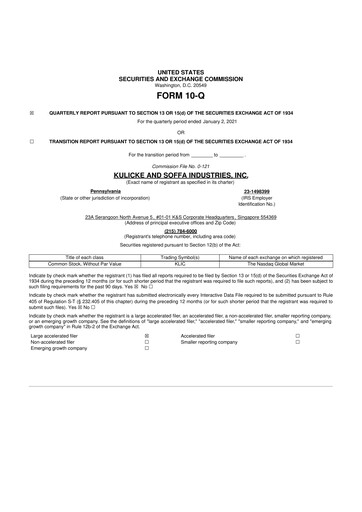 Vorschaubild Kulicke and Soffa Industries 10-Q Quartalsbericht 2021 