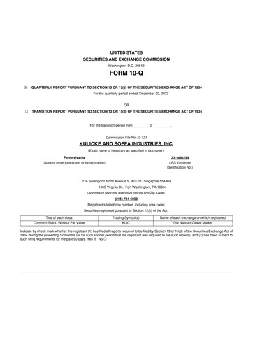 Vorschaubild Kulicke and Soffa Industries 10-Q Quartalsbericht 2024 