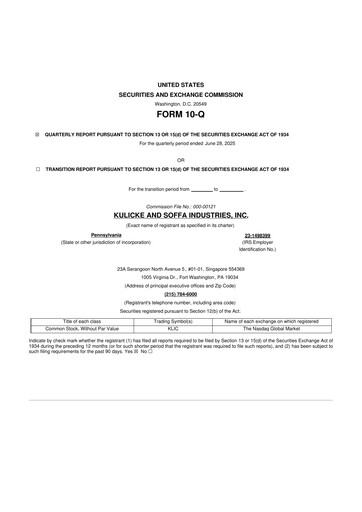 Vorschaubild Kulicke and Soffa Industries 10-Q Quartalsbericht 2025 