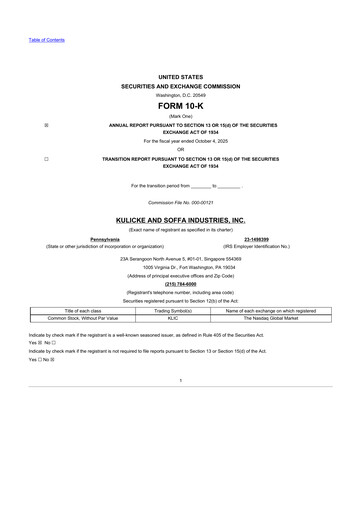 Thumbnail Kulicke and Soffa Industries 10-K Annual Report 2025