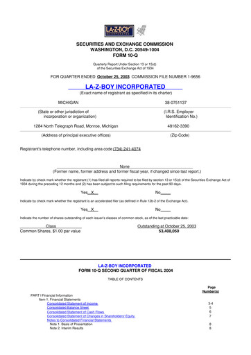 Thumbnail La-Z-Boy
 10-Q Quarterly Report FY 