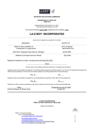 Thumbnail La-Z-Boy
 10-Q Quarterly Report FY 