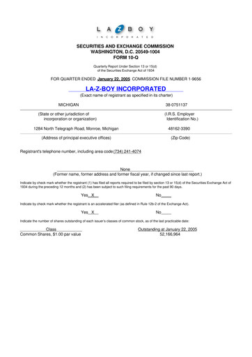 Thumbnail La-Z-Boy
 10-Q Quarterly Report FY 