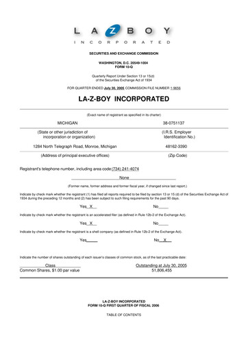 Thumbnail La-Z-Boy
 10-Q Quarterly Report FY 