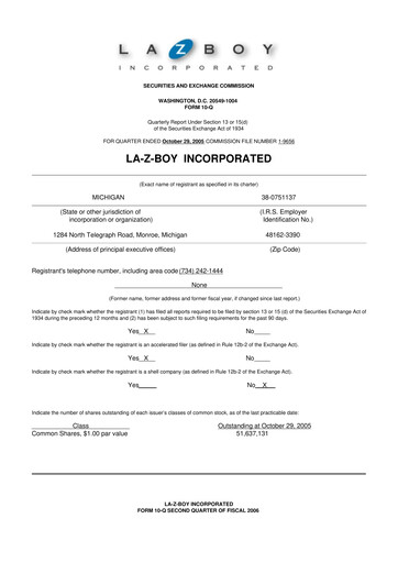 Thumbnail La-Z-Boy
 10-Q Quarterly Report FY 