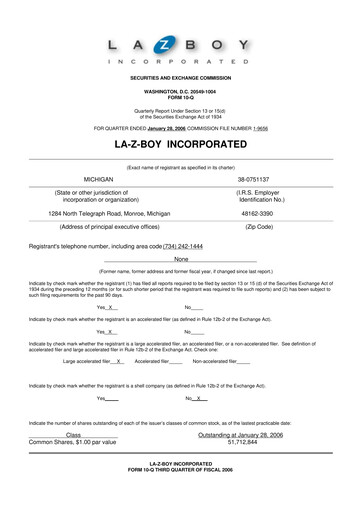 Thumbnail La-Z-Boy
 10-Q Quarterly Report FY 