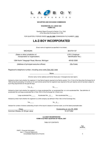 Thumbnail La-Z-Boy
 10-Q Quarterly Report FY 