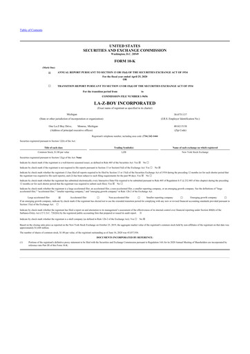 Thumbnail La-Z-Boy
 10-K Annual Report 2020