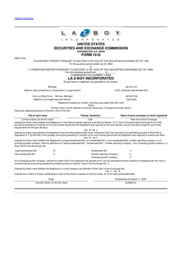 Thumbnail La-Z-Boy
 10-Q Quarterly Report FY2020 