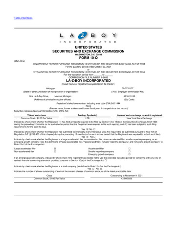 Thumbnail La-Z-Boy
 10-Q Quarterly Report FY2022 