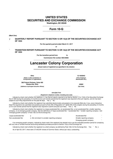 Vorschaubild The Marzetti Company 10-Q Quartalsbericht 2017 