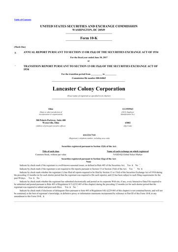 Thumbnail The Marzetti Company 10-K Annual Report 2017