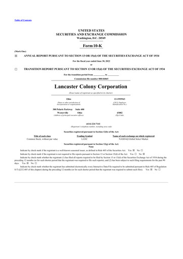 Thumbnail The Marzetti Company 10-K Annual Report 2022