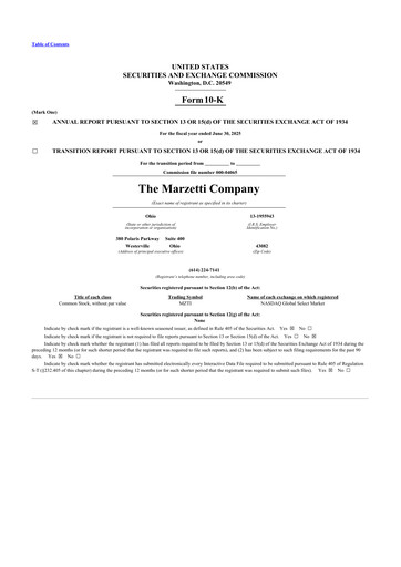 Thumbnail The Marzetti Company 10-K Annual Report 2025