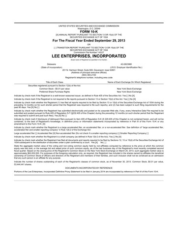 Thumbnail Lee Enterprises
 10-K Annual Report 2013