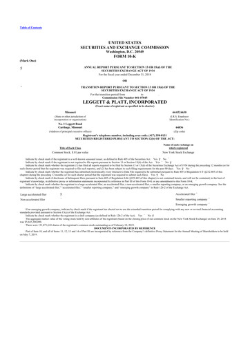 Thumbnail Leggett & Platt

 10-K Annual Report 2018