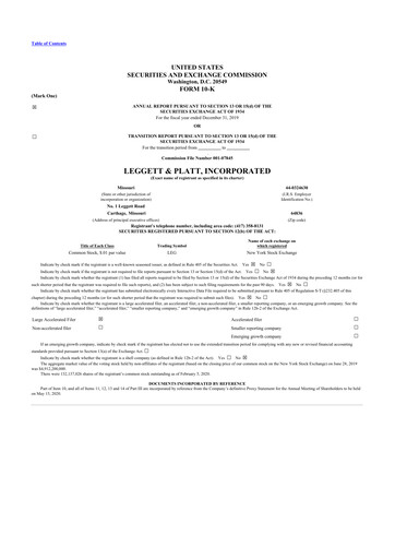 Thumbnail Leggett & Platt

 10-K Annual Report 2019