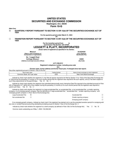 Thumbnail Leggett & Platt

 10-Q Quarterly Report FY2024 