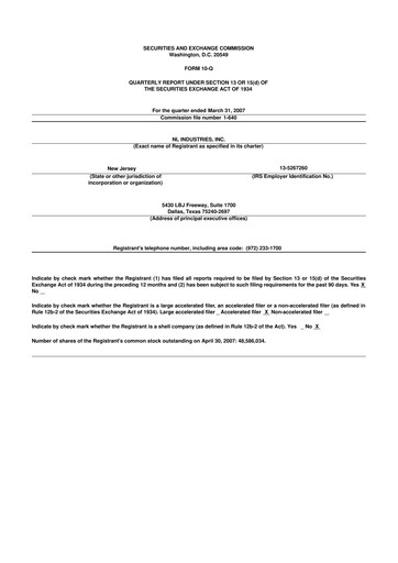 Thumbnail NL Industries 10-Q Quarterly Report FY 