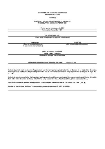 Thumbnail NL Industries 10-Q Quarterly Report FY 