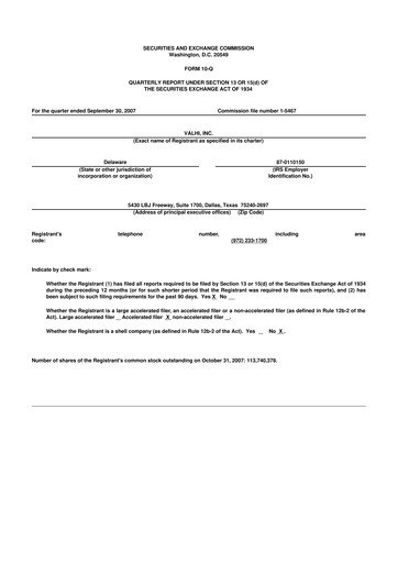 Thumbnail Valhi 10-Q Quarterly Report FY 