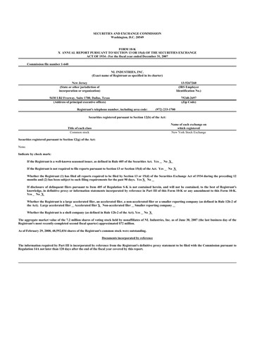 Thumbnail NL Industries 10-K Annual Report 