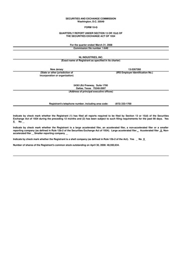 Thumbnail NL Industries 10-Q Quarterly Report FY 