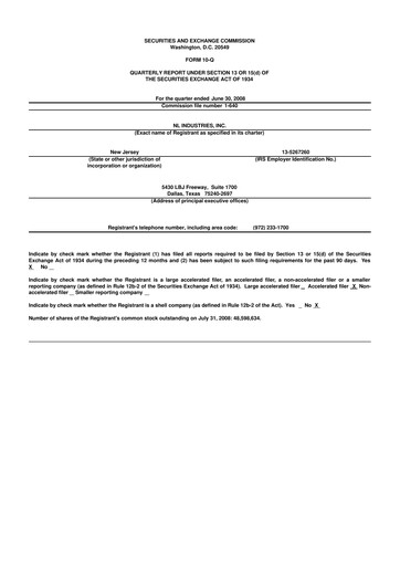 Thumbnail NL Industries 10-Q Quarterly Report FY 