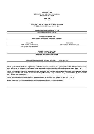 Thumbnail Kronos Worldwide 10-Q Quarterly Report FY 